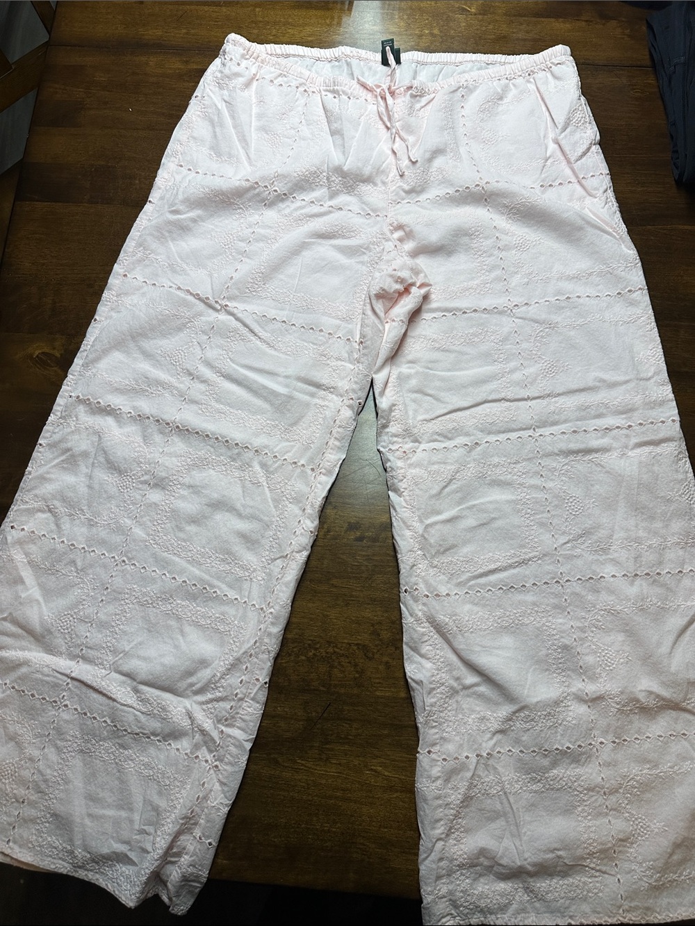 wild fable Pale Pink Eyelet Wide-Leg Pants